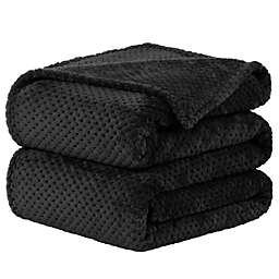 PiccoCasa Flannel Fleece Bed Blankets and Throws for Sofa, Soft Warm Microfiber Blanket, Mesh Fuzzy Plush 330GSM Lightweight Decorative Solid Blankets for Bed 60