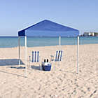Alternate image 0 for Emma + Oliver 8&#39;x8&#39; Blue Weather Resistant Easy Pop Up Slanted Leg Canopy Tent with Carry Bag
