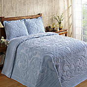 Better Trends Ashton Collection 100% Cotton Tufted Medallion Design Twin Bedspread - Blue