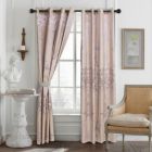 Alternate image 1 for Dolce Mela Home Decorative Damask Jacquard Grommet Semi-Blackout curtain Panel, Tall 60x100, Rennes By Dolce-Mela