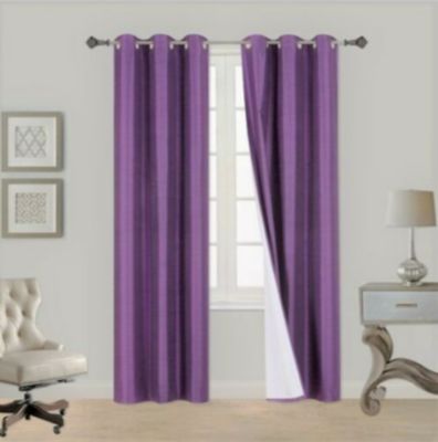 Lilac Grommet-Top Window Curtain Panel 37" W X 95" L