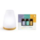 Alternate image 2 for Pursonic Aromatherapy USB Diffuser & Essential Oil Set- Top 3 Oils with 2 Mist Settings Changing Ambient Light Settings