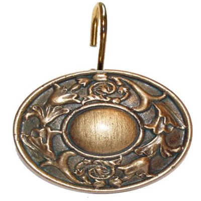 Carnation Home Fashions "Regency" Resin Shower Curtain Hooks - Antique Gold 1.5" x 1.5"