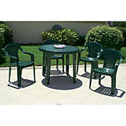 Luxury Commercial Living 35.5" Green Round Outdoor Patio Dining Table
