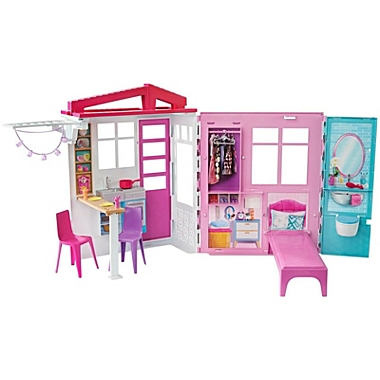 Barbie Dollhouse Portable 1-Story House Playset with Pool and Accessories. View a larger version of this product image.