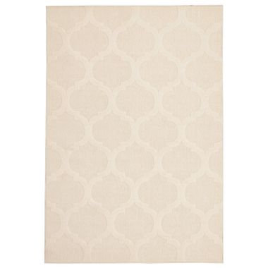 Chaudhary Living 5.25' x 7.5' Off White Moroccan Rectangular Outdoor Area Throw Rug. View a larger version of this product image.
