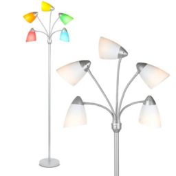 Medusa LED Floor Lamp w/ Interchangeable Shades - Silver