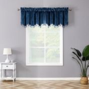 Biscayne Window Swag Pair 56x38" White Navy Embroidered Beach Summer House 