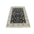 Alternate image 1 for Dark Navy Floral 4X6 Indo-Nain Oriental Rug