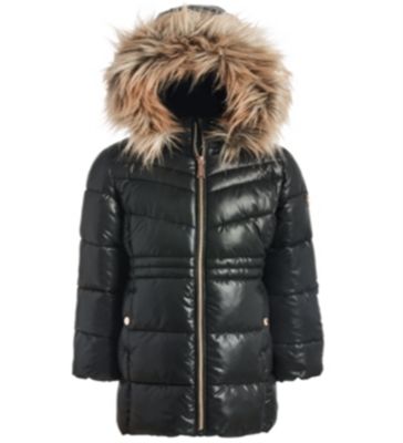 Michael Kors Toddler Girl's Stadium Puffer Jacket with Removable Faux Fur  Trimmed Hood Black Size 2T | buybuy BABY