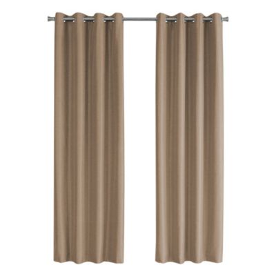 Monarch Specialties I 9839 Curtain Panel - 2pcs / 52"W X 95"H Brown Solid Blackout