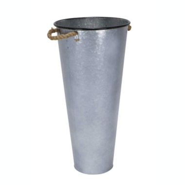 Cheungs Home Decorative Tall 27.5" Metal French Bucket with 2 Rope Handles. View a larger version of this product image.