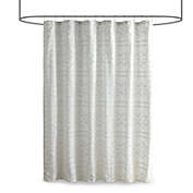Belen Kox 100% Polyester Clipped Jacquard Solid Shower Curtain Ivory