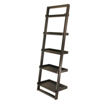 Bailey 5-Tier Leaning Shelf, Black. View a larger version of this product image.