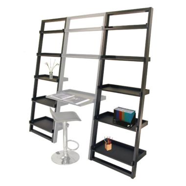Bailey 5-Tier Leaning Shelf, Black. View a larger version of this product image.