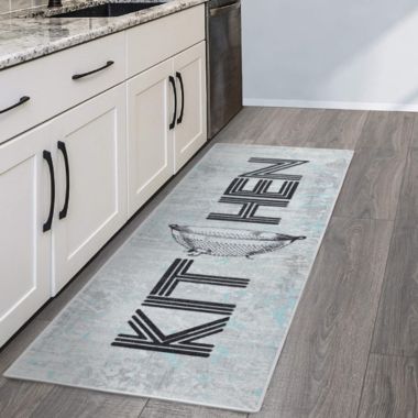 SussexHome Non Skid Washable Kitchen Runner Rug - Ultra-Thin 70 % Cotton Kitchen Floor Mat for in Front of Sink - 20 x 59 Inches Heavy Duty Runner Rug for Kitchen Floor. View a larger version of this product image.