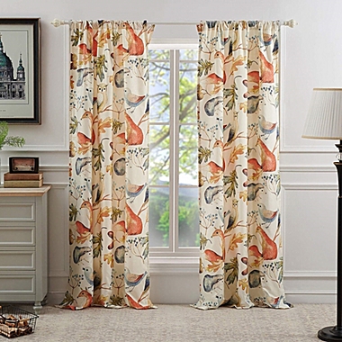 Barefoot Bungalow Willow 2 Panel And 2 Tie Back with 3" Rod Pocket Window Curtain - 42" x 84" -  Multi. View a larger version of this product image.