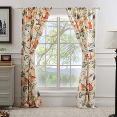 Barefoot Bungalow Willow 2 Panel And 2 Tie Back with 3" Rod Pocket Window Curtain - 42" x 84" -  Multi. View a larger version of this product image.