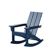 WestinTrends Modern Adirondack Outdoor Rocking Chair, Navy Blue