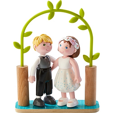 HABA Little Friends 4&quot; Bride & Groom - Wedding Play Set - Great for Flower Girls & Ring Bearers. View a larger version of this product image.