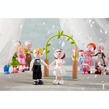 HABA Little Friends 4&quot; Bride & Groom - Wedding Play Set - Great for Flower Girls & Ring Bearers. View a larger version of this product image.