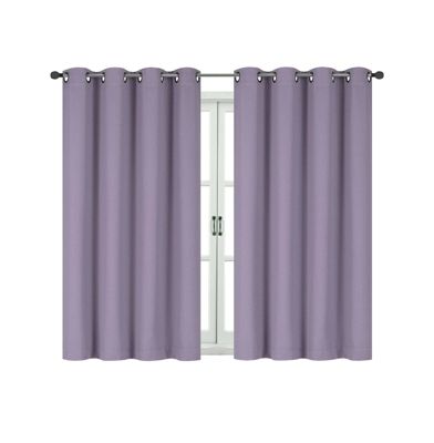 Kate Aurora 100% Hotel Thermal Blackout Lavender Grommet Top Curtain Panels - 50 in. W x 63 in. L, Lavender