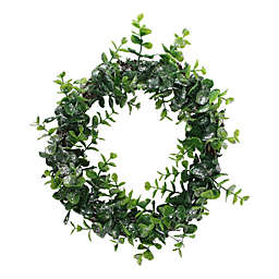 Northlight Sparkling Silver and Green Grass Decorative Artificial Christmas Wreath - 8.75-Inch, Unlit