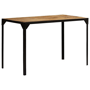 vidaXL Dining Table Solid Rough Mango Wood and Steel 47.2". View a larger version of this product image.