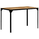 Alternate image 2 for vidaXL Dining Table Solid Rough Mango Wood and Steel 47.2"
