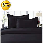 Infinity Merch King Size 4 pc Sheet Set 1500 Thread Count with Deep Pocket in Black