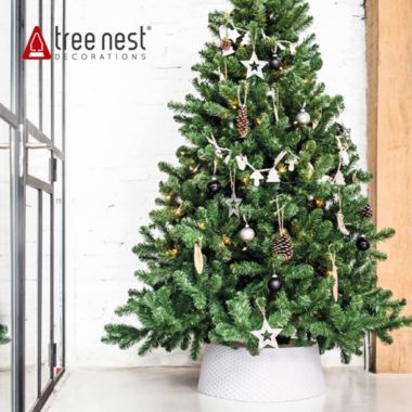 Tree Nest Large Christmas Tree Skirt for Artificial and Real Trees, White. View a larger version of this product image.