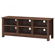 Costway 60 Inch  Entertainment TV Stand Cabinet-Brown