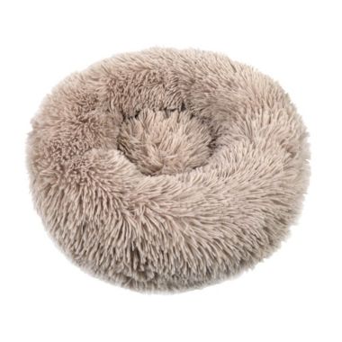 Bcbmall Small Large Pet Dog Puppy Cat Calming Bed Cozy Warm Plush Sleeping Mat Kennel, Round (Light Coffee - 27in). View a larger version of this product image.