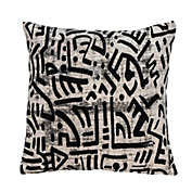 HomeRoots Home Decor. Black and White Abstract Velvet Throw Pillow.