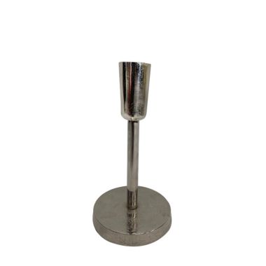 BIDK Home 6" Silver Contemporary Candlestick Holder Tabletop Decor - Small. View a larger version of this product image.