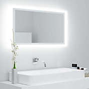 vidaXL LED Bathroom Mirror White 31.5"x3.3"x14.6" Engineered Wood