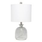 Alternate image 0 for Elegant Designs Textured Glass Table Lamp with Fabric Drum Shade - White