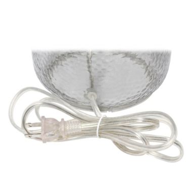Elegant Designs Textured Glass Table Lamp with Fabric Drum Shade - White. View a larger version of this product image.