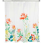 Juvale Floral Shower Curtain Set with 12 Hooks, Watercolor Flower Bathroom Decor (72 x 72 inch)