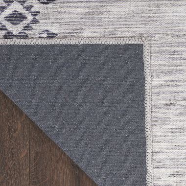 Nicole Curtis Machine Washable Series 1 4' x 6' Ivory/Charcoal Scandinavian Indoor Rug. View a larger version of this product image.