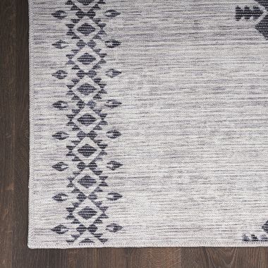 Nicole Curtis Machine Washable Series 1 4' x 6' Ivory/Charcoal Scandinavian Indoor Rug. View a larger version of this product image.