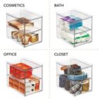 Alternate image 2 for mDesign Stackable Plastic Storage Closet Bin Boxes with Pull-Out Drawers
