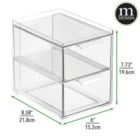 Alternate image 3 for mDesign Stackable Plastic Storage Closet Bin Boxes with Pull-Out Drawers