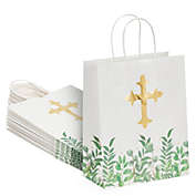 Faithful Finds Religious Party Favor Gift Bags for Christening Gifts for Girls and Boys Baptism, First Communion (10 x 8 x 4 In, 15 Pack)