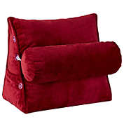 Cheer Collection Wedge Pillow with Detachable Bolster & Backrest - Maroon