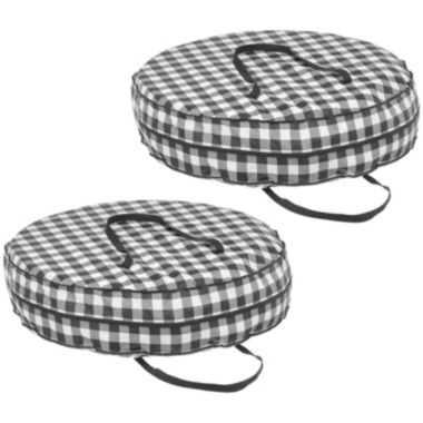 mDesign Round Holiday Wreath Storage Bag - Handles, Zipper, 2 Pack. View a larger version of this product image.