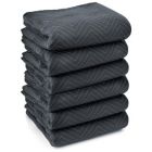 Alternate image 1 for Sure-Max 6 Moving & Packing Blankets - Ultra Thick Pro - 72" x 40" - Professional Quilted Shipping Furniture Pads Black