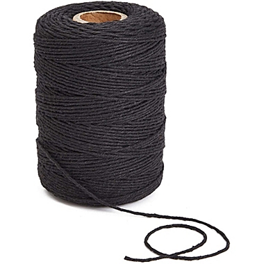 Bright Creations 2mm Black Cotton String for Crafts, Gift Wrapping, Macrame (218 Yards). View a larger version of this product image.