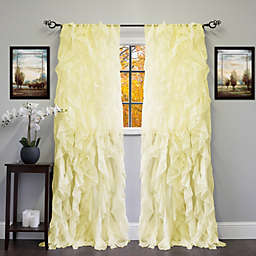 Sweet Home Collection   Chic Sheer Voile Vertical Ruffled Tier Window Curtain Panel, 84