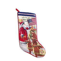 C&F Home Americana Patriotic USA 4th of July Memorial Day Labor Day Cookout Americana Liberty Santa Needlepoint Stocking
